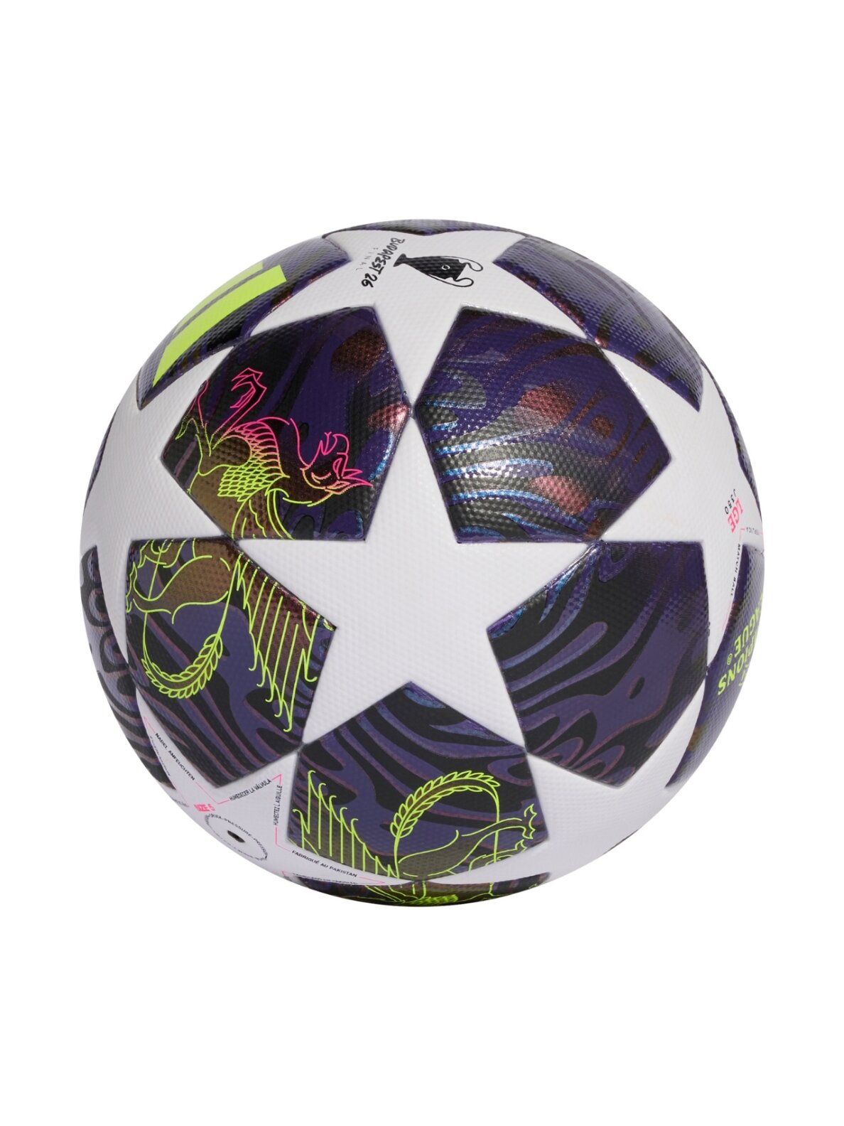 Adidas UCL 25/26 Final League J350 futbolo kamuolys violetinis-baltas JX9098 1
