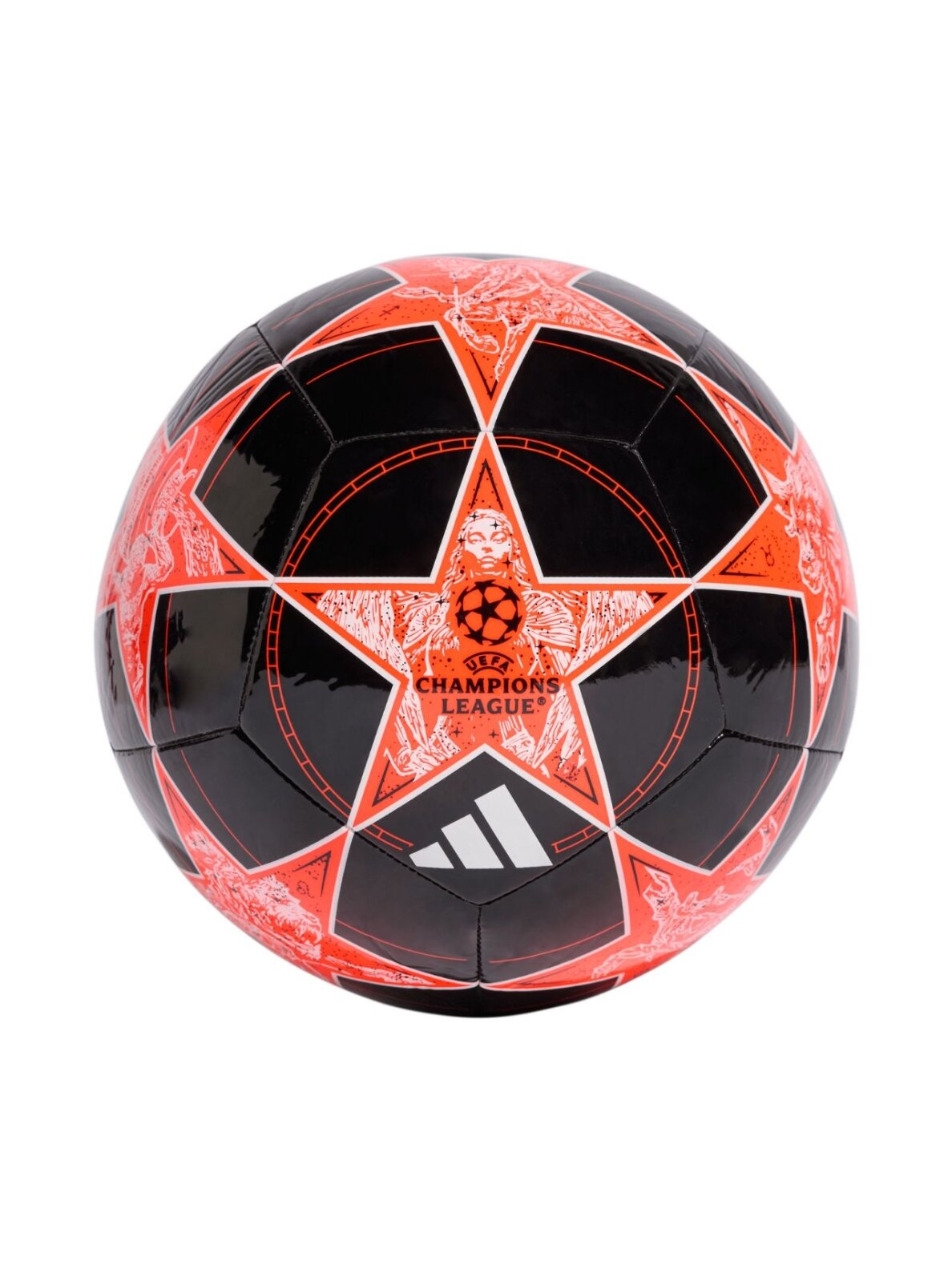 Adidas UCL Club 25/26 League Stage futbolo kamuolys juodai-oranžinis JP1538