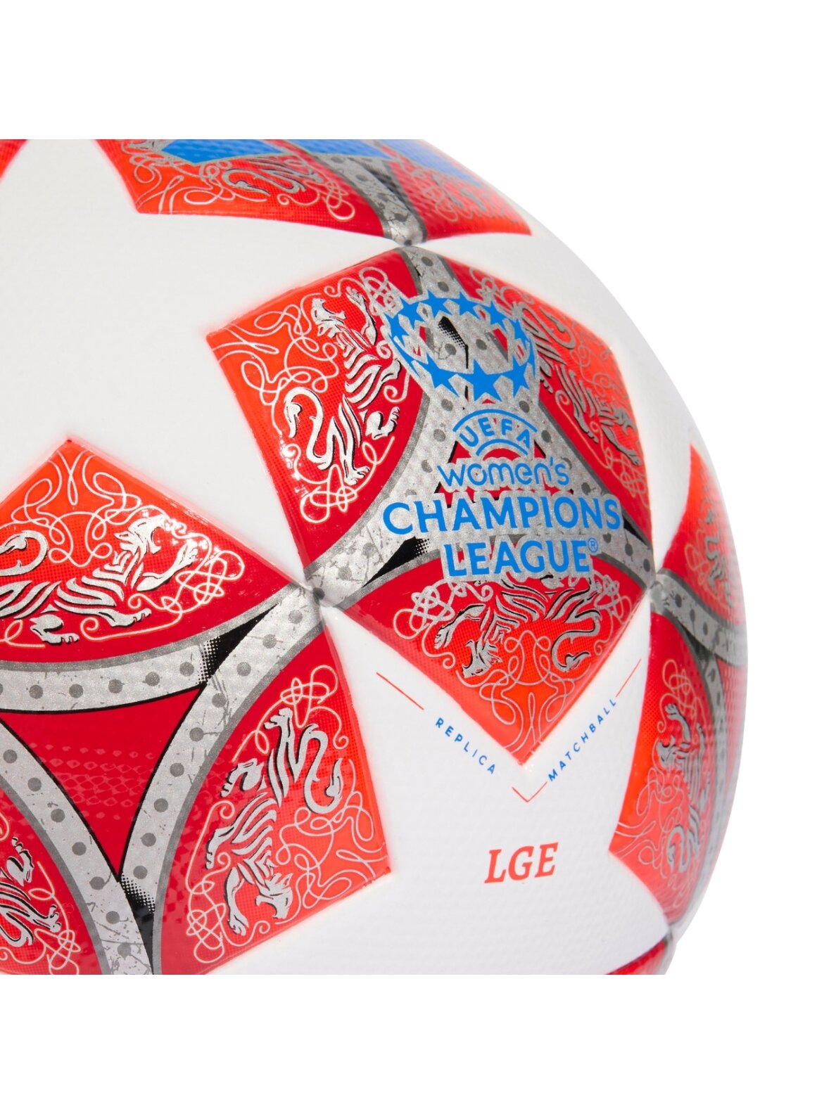 Adidas futbolo kamuolys Womens UCL 25/26 Final League moterims baltas-raudonas JW1326 3