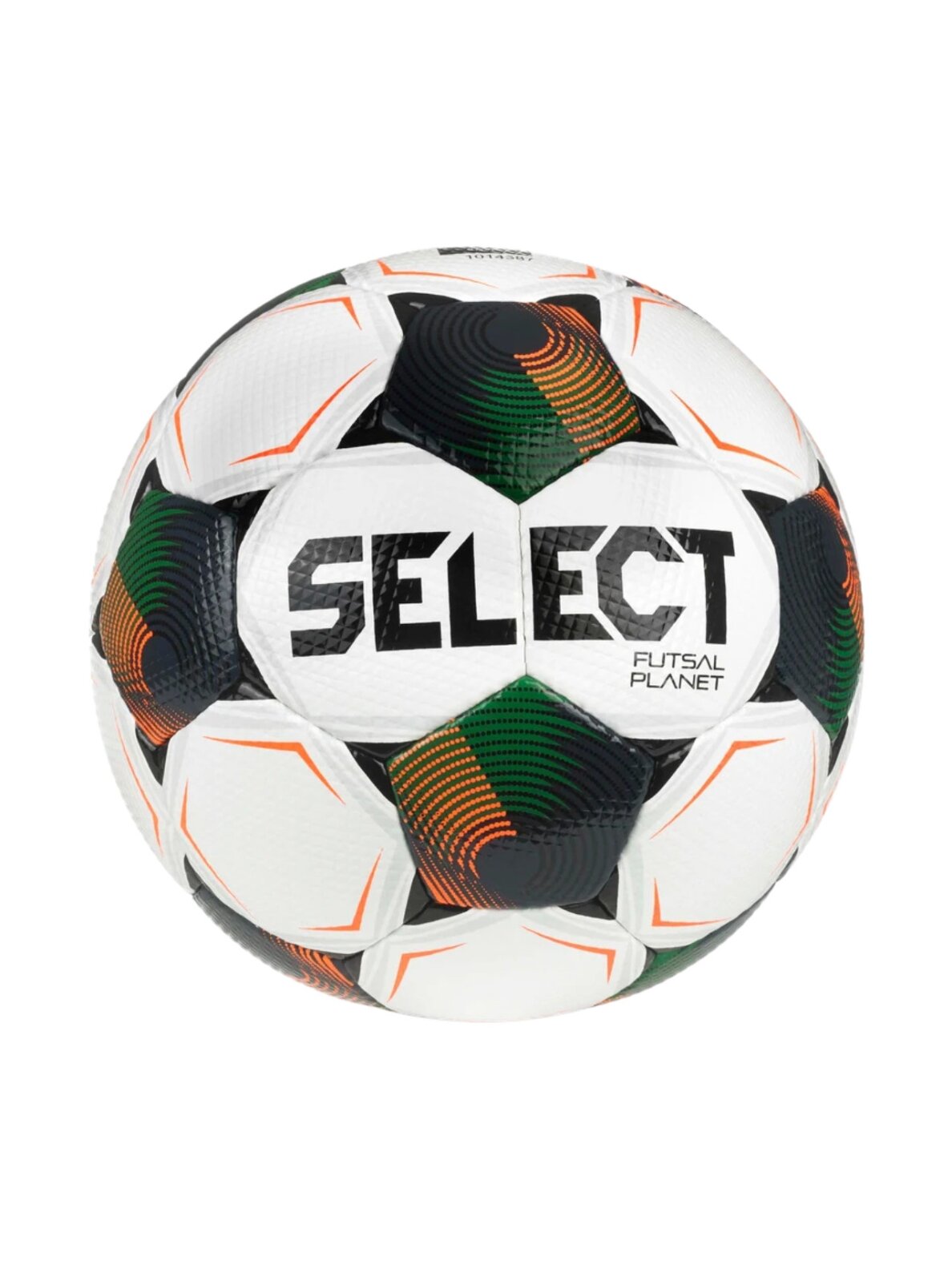 Select salės futbolo kamuolys Futsal Planet v26 FIFA Basic, baltas-juodas-oranžinis-žalias, 1014387 310021 Select salės futbolo kamuolys Futsal Planet v26 FIFA Basic, baltas-juodas-oranžinis-žalias, 1014387 310021