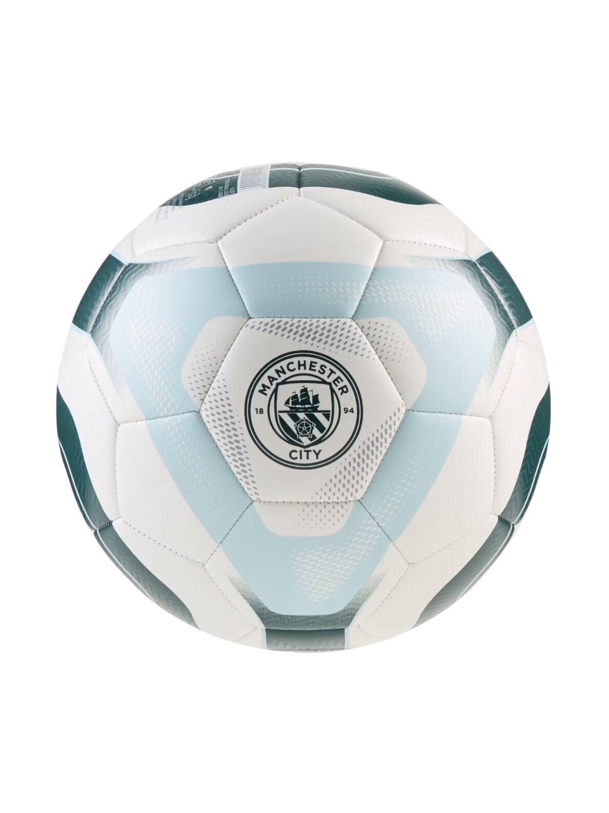Puma MCFC King futbolo kamuolys baltai žaliai mėlynas 85013 01 1 Puma MCFC King futbolo kamuolys baltai žaliai mėlynas 85013 01 1
