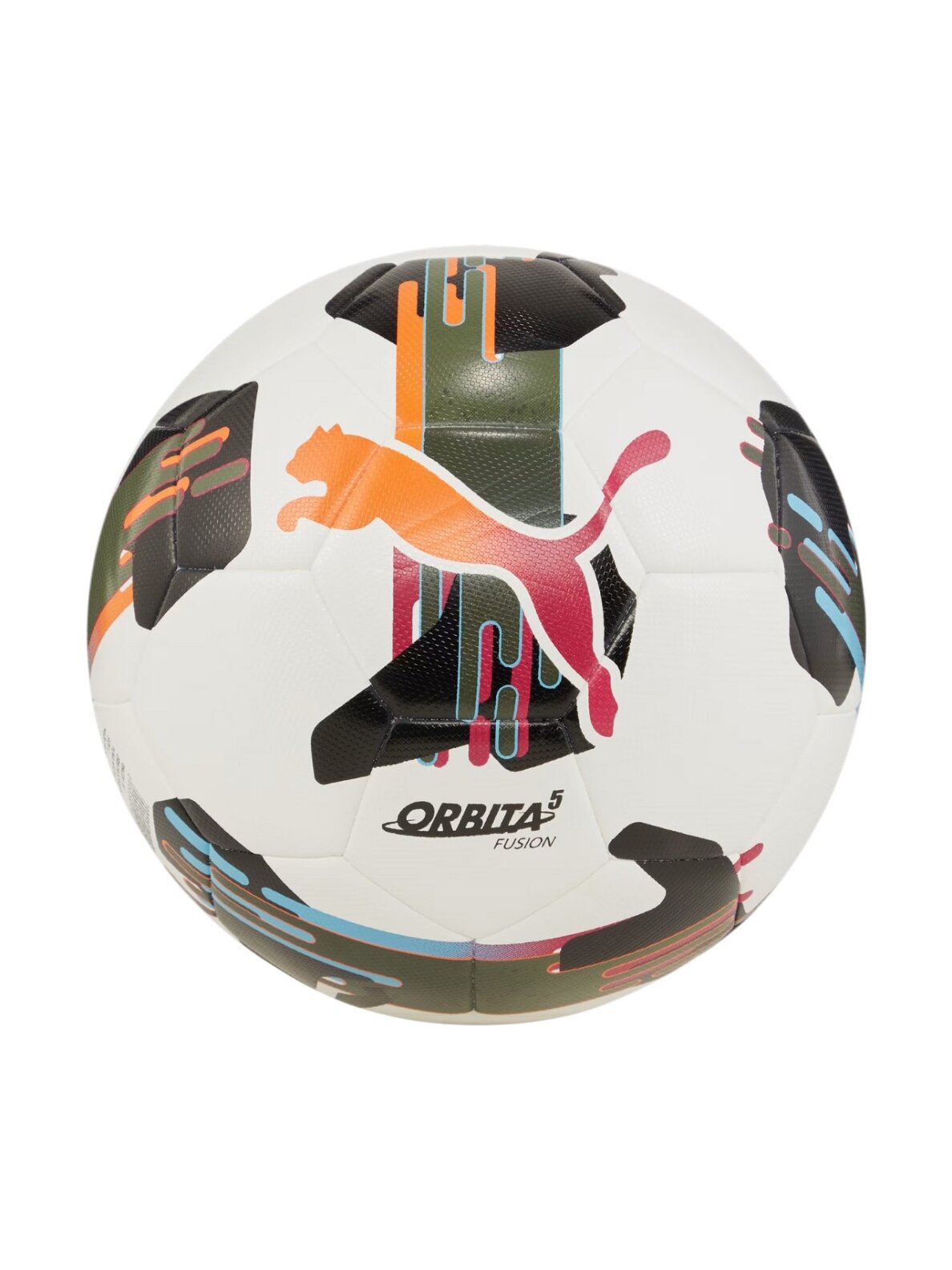Puma Orbita 5 Fusion futbolo kamuolys baltas-oranžinis-juodas 84331 01 Puma Orbita 5 Fusion futbolo kamuolys baltas-oranžinis-juodas 84331 01