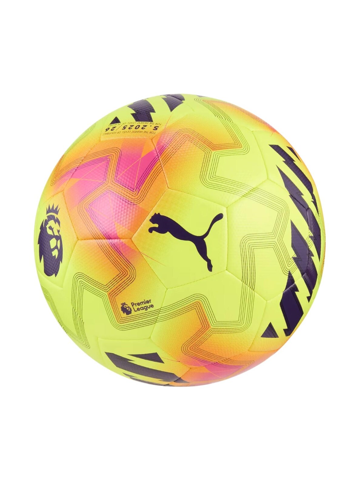 Puma Orbita Cup Premier League Lights futbolo kamuolys geltonos-rožinės spalvos 84715 01 Puma Orbita Cup Premier League Lights futbolo kamuolys geltonos-rožinės spalvos 84715 01