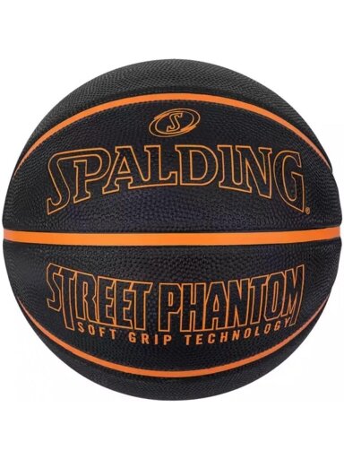Spalding Phantom krepšinio kamuolys, juodas-oranžinis 84383Z
