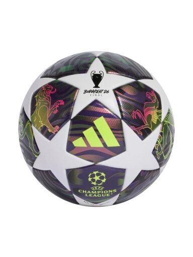Adidas futbolo kamuolys UCL 25/26 Final League violetinis-baltas JX9095