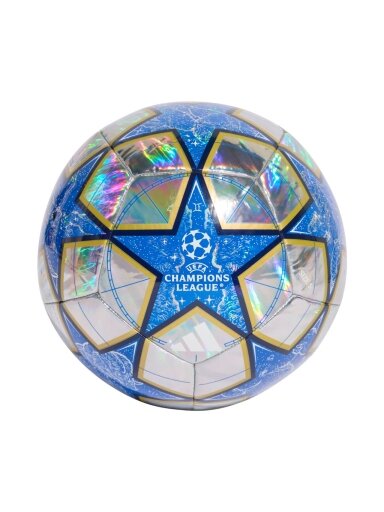 Adidas UCL Training 25/26 League Stage Foil futbolo kamuolys sidabrinė-mėlyna JP1549