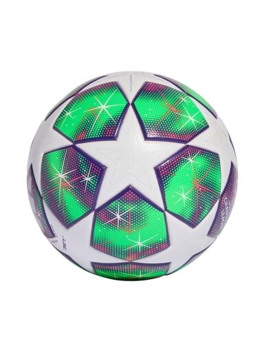 Adidas W UCL 25/26 League Stage futbolo kamuolys moterims violetinė-žalia-balta JP1576