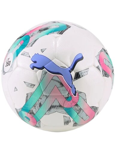 Futbolas Puma Orbita 5 Hybrid Lite 350 balta-žalia-rožinė 83784 01