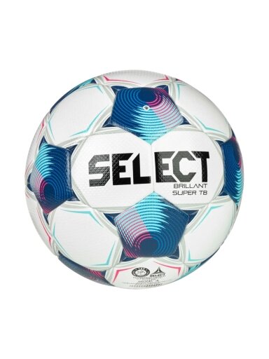 Select futbolo kamuolys Brillant Super FIFA Quality Pro v25, baltas-mėlynas, 1018437 100033