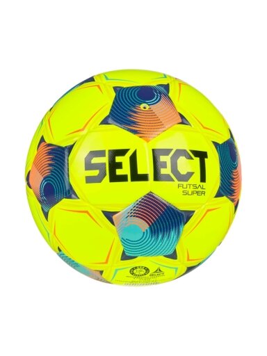 Select salės futbolo kamuolys FB Futsal Super v26 FIFA Quality Pro, geltonas-mėlynas, 1021350 300006