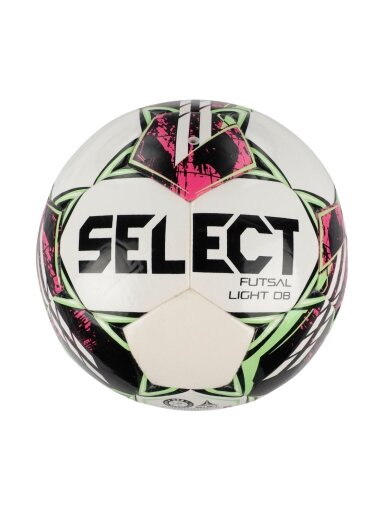 Select Hala Futsal Light DB v22 salės futbolo kamuolys, II kokybės, baltas-žalias-rožinis, 17647/370017