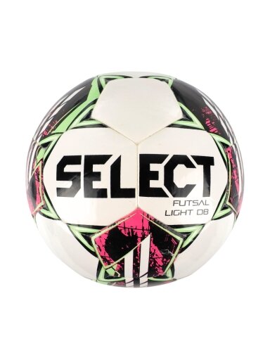 Select Hala Futsal Light DB v22 salės futbolo kamuolys, II kokybės, baltas-žalias-rožinis, 17647/370017