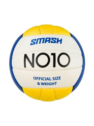 Tinklinio kamuolys NO10 Smash balta, mėlyna ir geltona