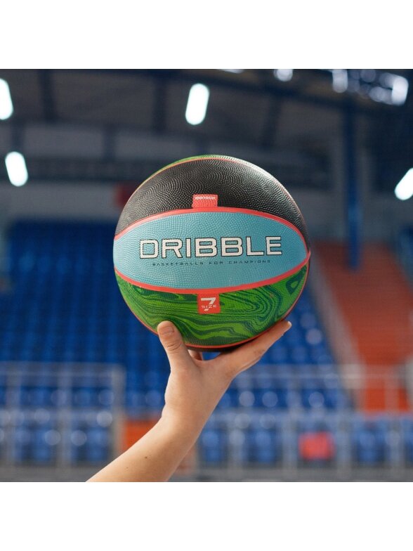 Meteor Dribble krepšinio kamuolys mėlynas-žalias-juodas 07093 6