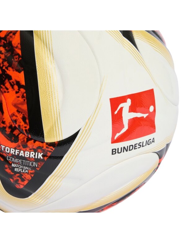 Futbolo kamuolys Adidas Bundesliga 26/27 Torfabrik Competition balta-oranžinė-auksinė KG6045 3
