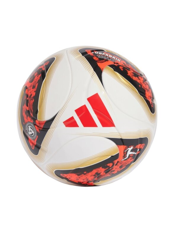 adidas Bundesliga 26/27 Torfabrik League J290 futbolo kamuolys, baltas-oranžinis-auksinis HY5059 adidas Bundesliga 26/27 Torfabrik League J290 futbolo kamuolys, baltas-oranžinis-auksinis HY5059