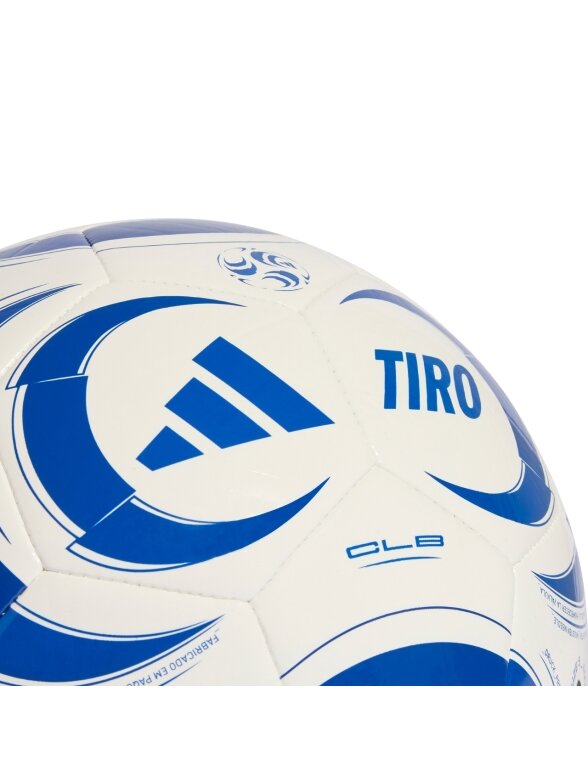 adidas Tiro Club futbolo kamuolys baltas-mėlynas KF8846 2 adidas Tiro Club futbolo kamuolys baltas-mėlynas KF8846 2