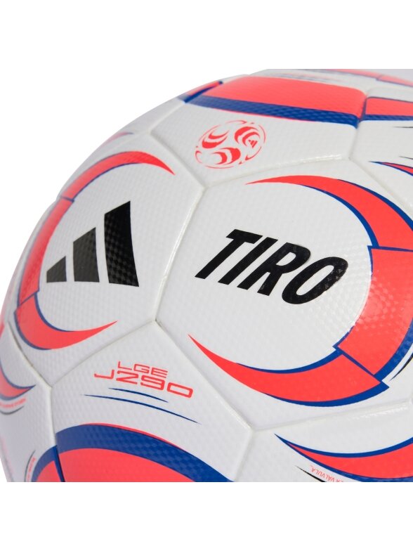 Adidas Tiro League J290 futbolo kamuolys vaikams, baltas/oranžinis JW1527 2 Adidas Tiro League J290 futbolo kamuolys vaikams, baltas/oranžinis JW1527 2