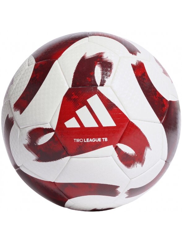 Adidas futbolo kamuolys Tiro League Thermally Bonded baltai raudonai HZ1294
