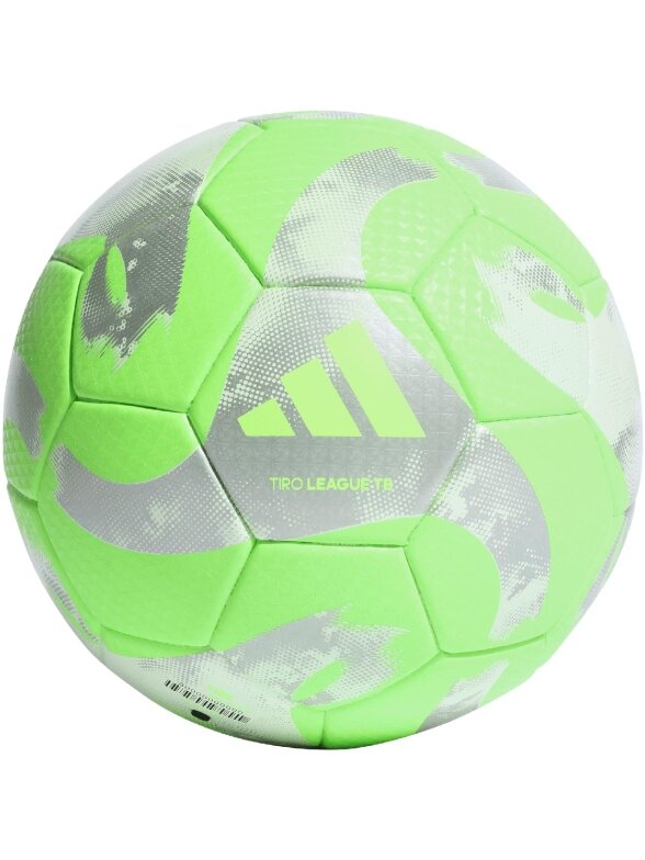 Adidas Tiro League Thermally Bonded futbolas žaliai pilkas HZ1296 Adidas Tiro League Thermally Bonded futbolas žaliai pilkas HZ1296
