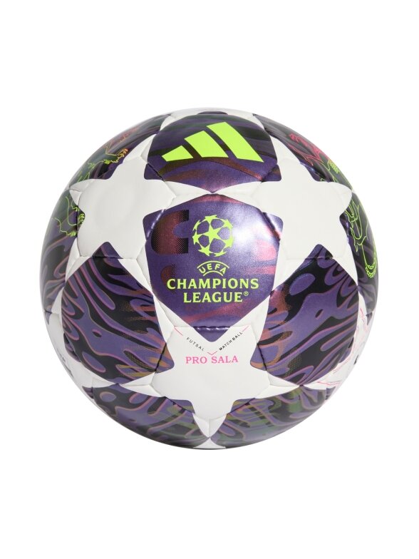 Adidas UCL 25/26 Final Pro Sala futbolo kamuolys violetinės-baltos spalvos JX9102 1 Adidas UCL 25/26 Final Pro Sala futbolo kamuolys violetinės-baltos spalvos JX9102 1
