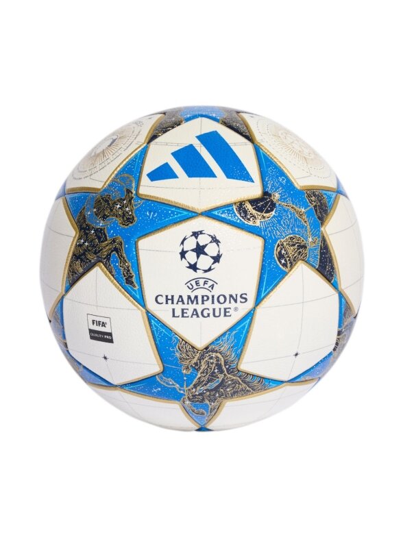 Adidas UCL Competition 25/26 League Phase futbolo kamuolys baltas-mėlynas-aukso spalvos JP1541 Adidas UCL Competition 25/26 League Phase futbolo kamuolys baltas-mėlynas-aukso spalvos JP1541