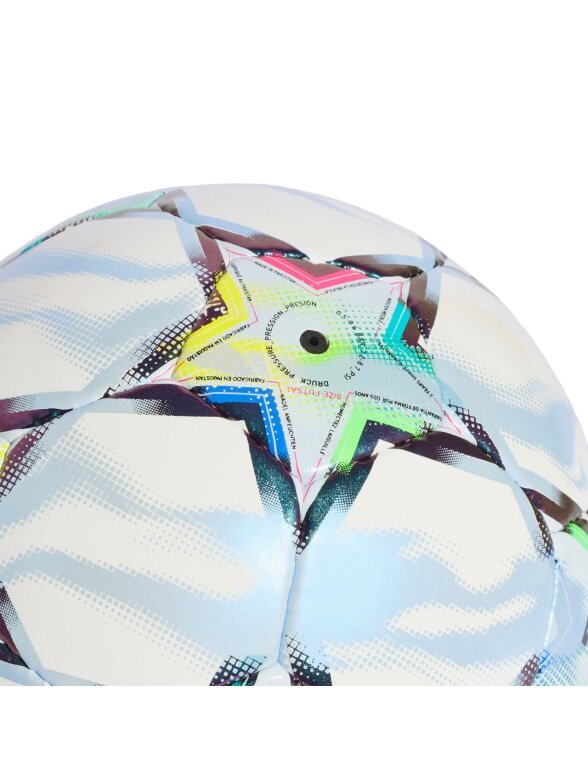adidas UCL Pro Sala 26/27 League Stage salės futbolo kamuolys, baltas-šviesiai mėlynas / spalvotas KE9772 3 adidas UCL Pro Sala 26/27 League Stage salės futbolo kamuolys, baltas-šviesiai mėlynas / spalvotas KE9772 3