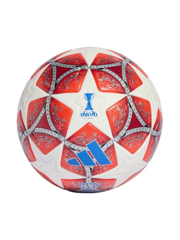 Adidas futbolo kamuolys UCL Womens 25/26 Final Pro moterims raudonas-baltas JW1325 1