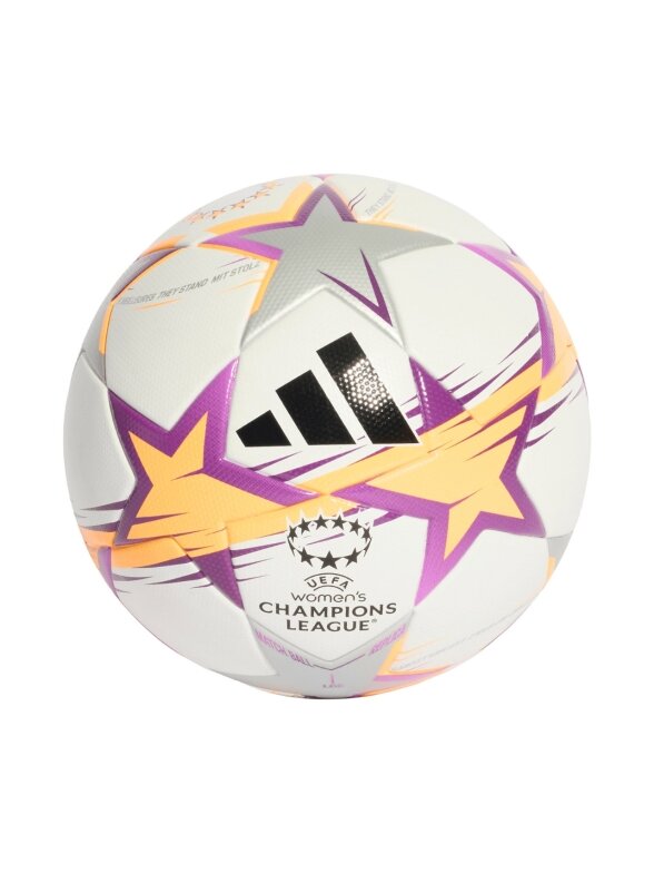 Adidas UCL moterų lyga 26/27 lygos etapas futbolas balta-oranžinė-sidabras KE5142 Adidas UCL moterų lyga 26/27 lygos etapas futbolas balta-oranžinė-sidabras KE5142