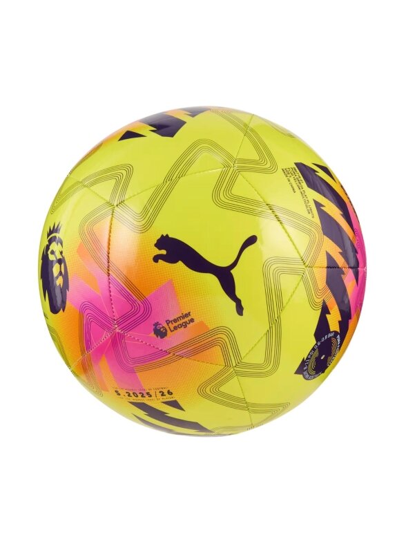 Puma Orbita Play Premier League Lights futbolo kamuolys geltonai rožinis 84718 01