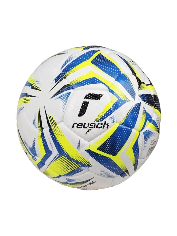 Reusch Attrakt Gold futbolo kamuolys baltas-mėlynas-geltonas 5554001 1616 Reusch Attrakt Gold futbolo kamuolys baltas-mėlynas-geltonas 5554001 1616