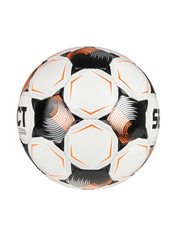 Select salės futbolo kamuolys Futsal Master grain v26 FIFA Basic balta-juoda-oranžinė 1014386/310020 2