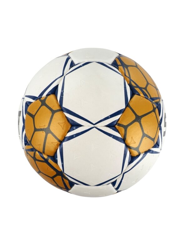 Select rankinio kamuolys Ultimate Champions League Replic 3 2024 vyrams Official EHF balta-auksinė 13194 2