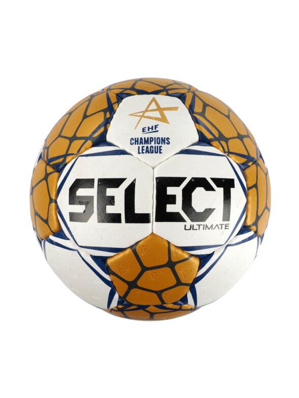 Select rankinio kamuolys Ultimate Champions League Replic 3 2024 vyrams Official EHF balta-auksinė 13194