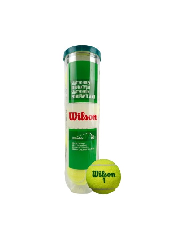 Wilson Starter Play Green teniso kamuoliai 4 vnt. WRT137400 Wilson Starter Play Green teniso kamuoliai 4 vnt. WRT137400