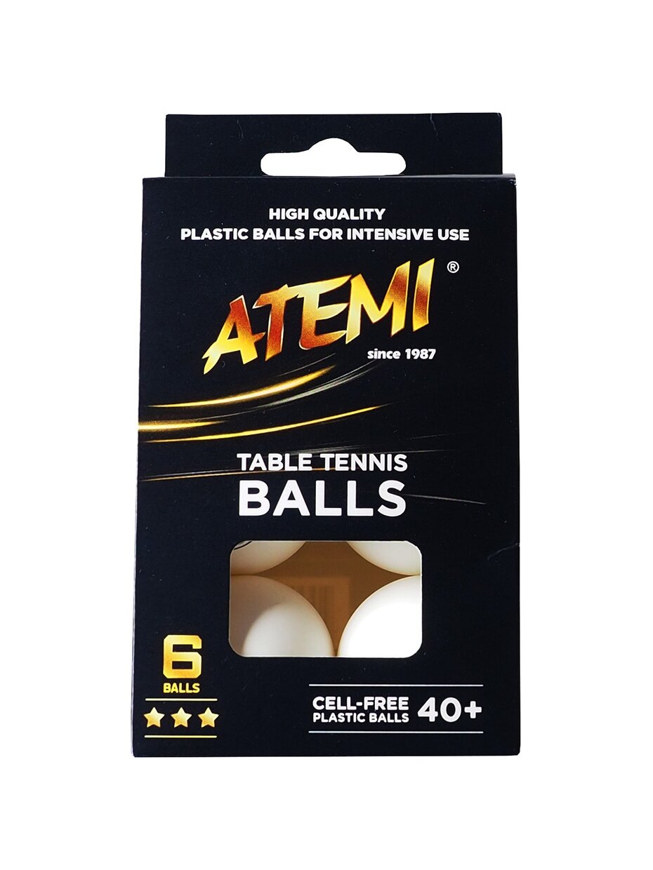 Atemi *** balti stalo teniso kamuoliukai, 6 vnt