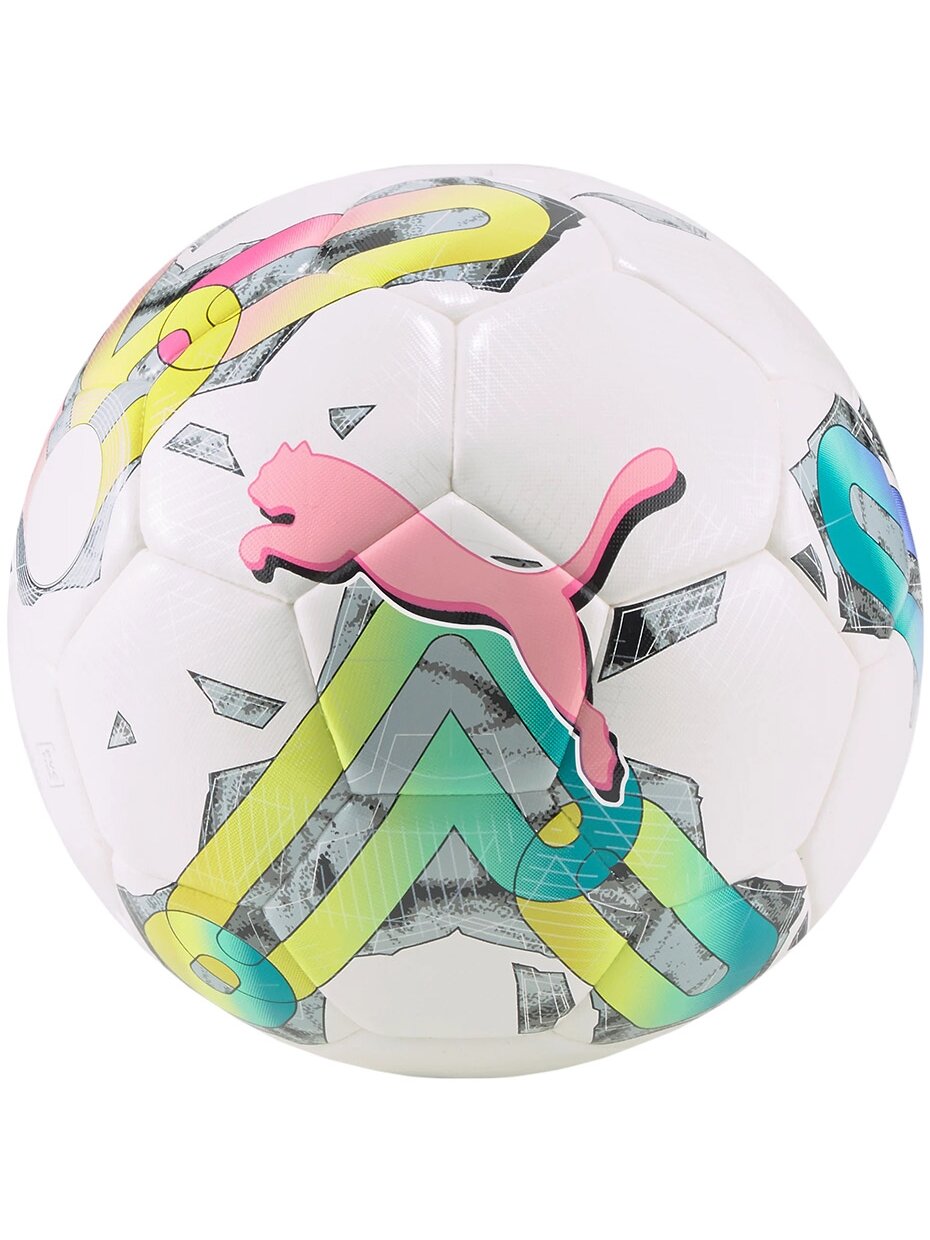 Puma Orbita 5 HYB futbolas balta-žalia-rožinė 083783 01