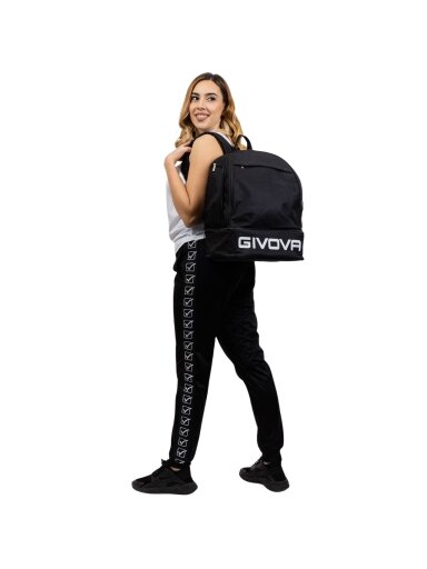 Givova Zaino Sport Small kuprinė su sustandintu dugnu, juoda, B029-0010-UNICA