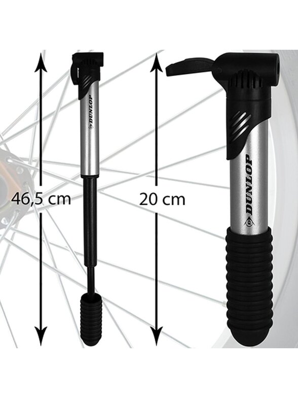 Dunlop Mini aliumininė dviračio pompa 120psi 8bar 102184 4