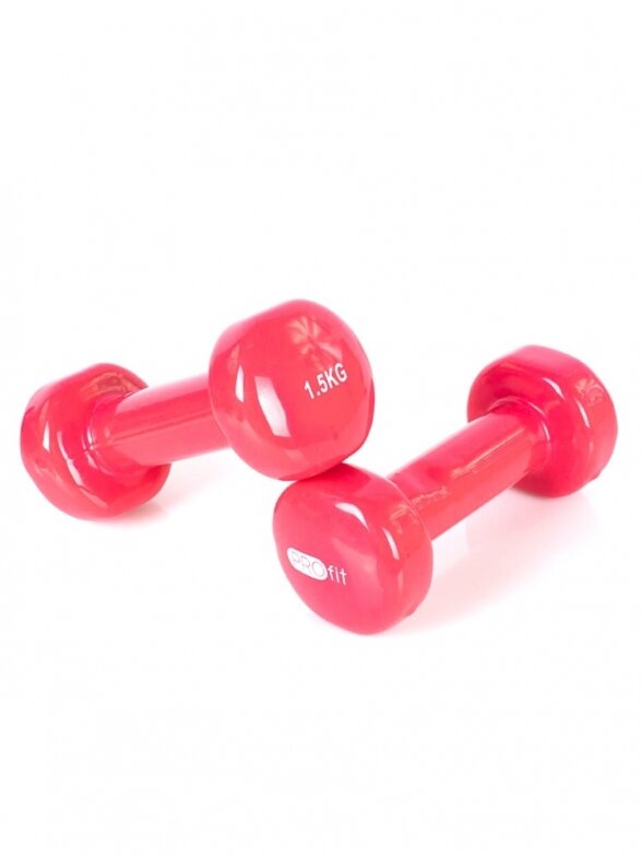 Pro fit hanteliai rožinė 2x1,5 kg DK 4102 1