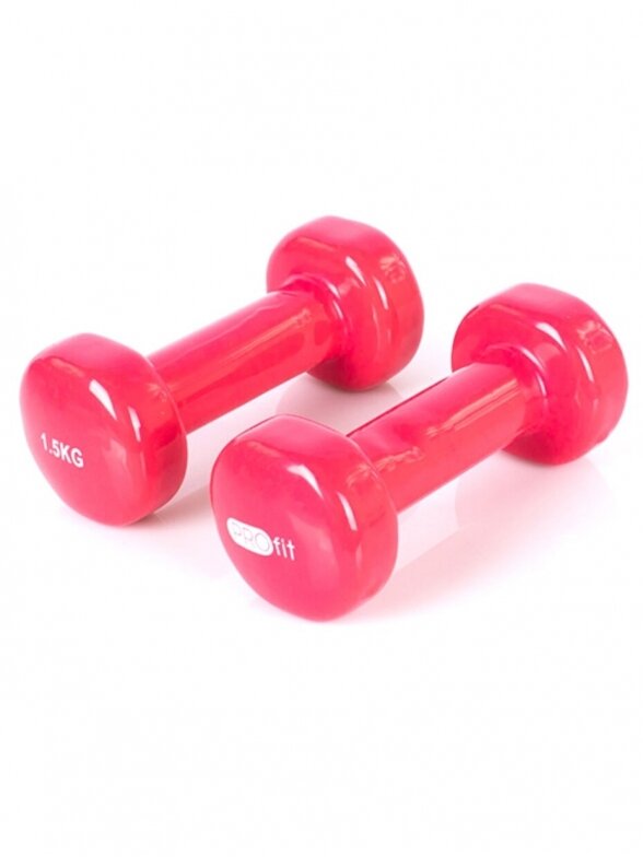 Pro fit hanteliai rožinė 2x1,5 kg DK 4102