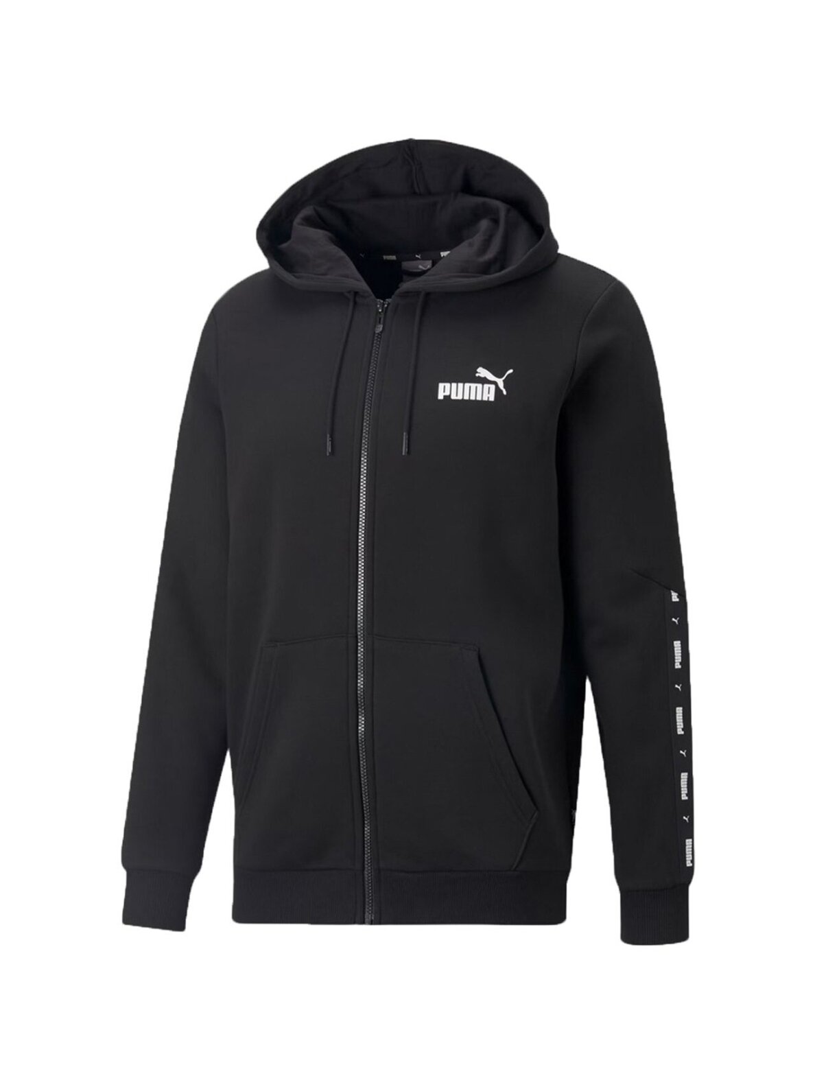 Puma ESS+ Tape Full-Zip Hoodie FL vyriškas džemperis juodas 670270 01