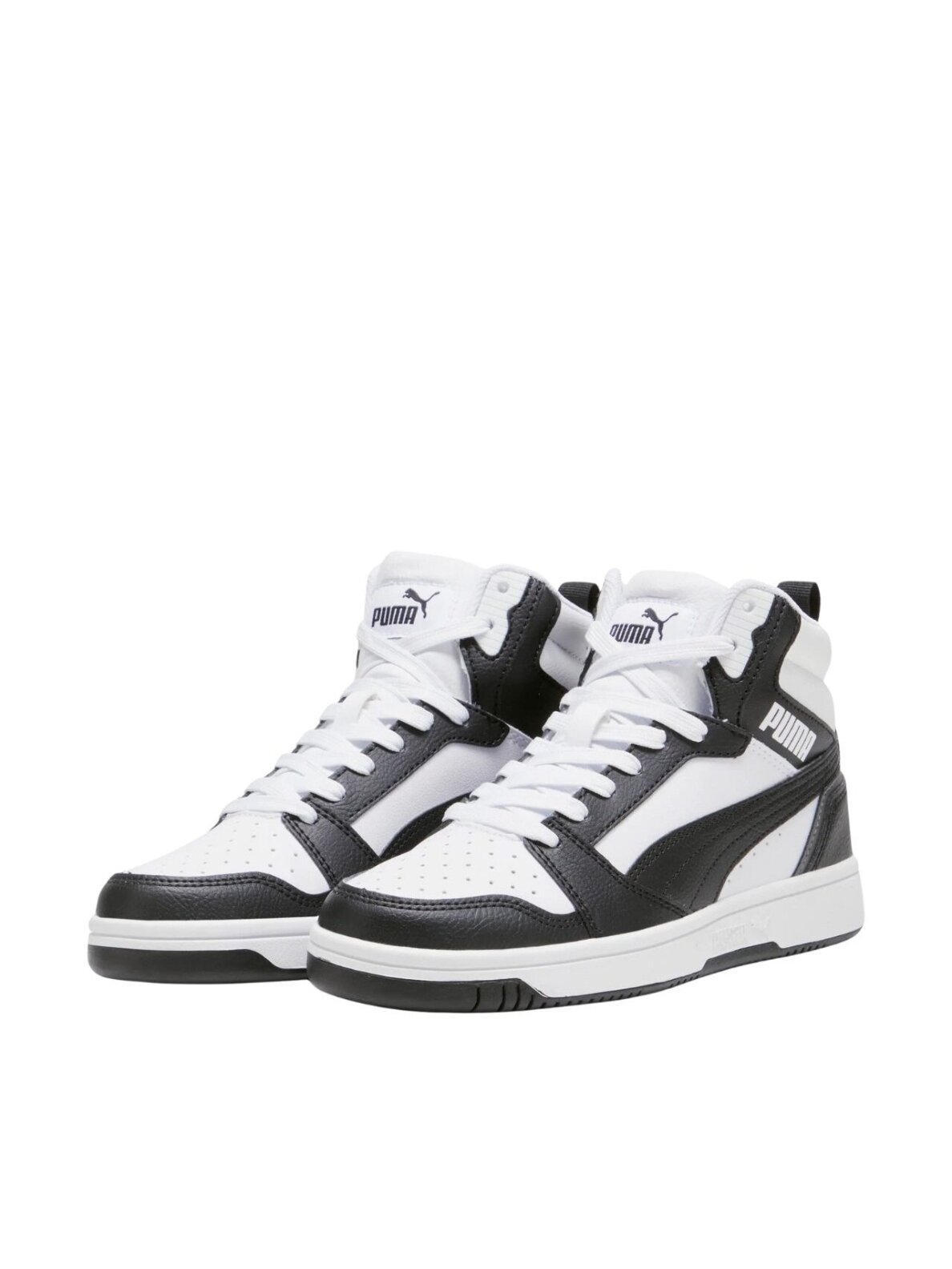 Puma Rebound V6 Mid batai vaikams balti-juodi 393831 01 1 Puma Rebound V6 Mid batai vaikams balti-juodi 393831 01 1