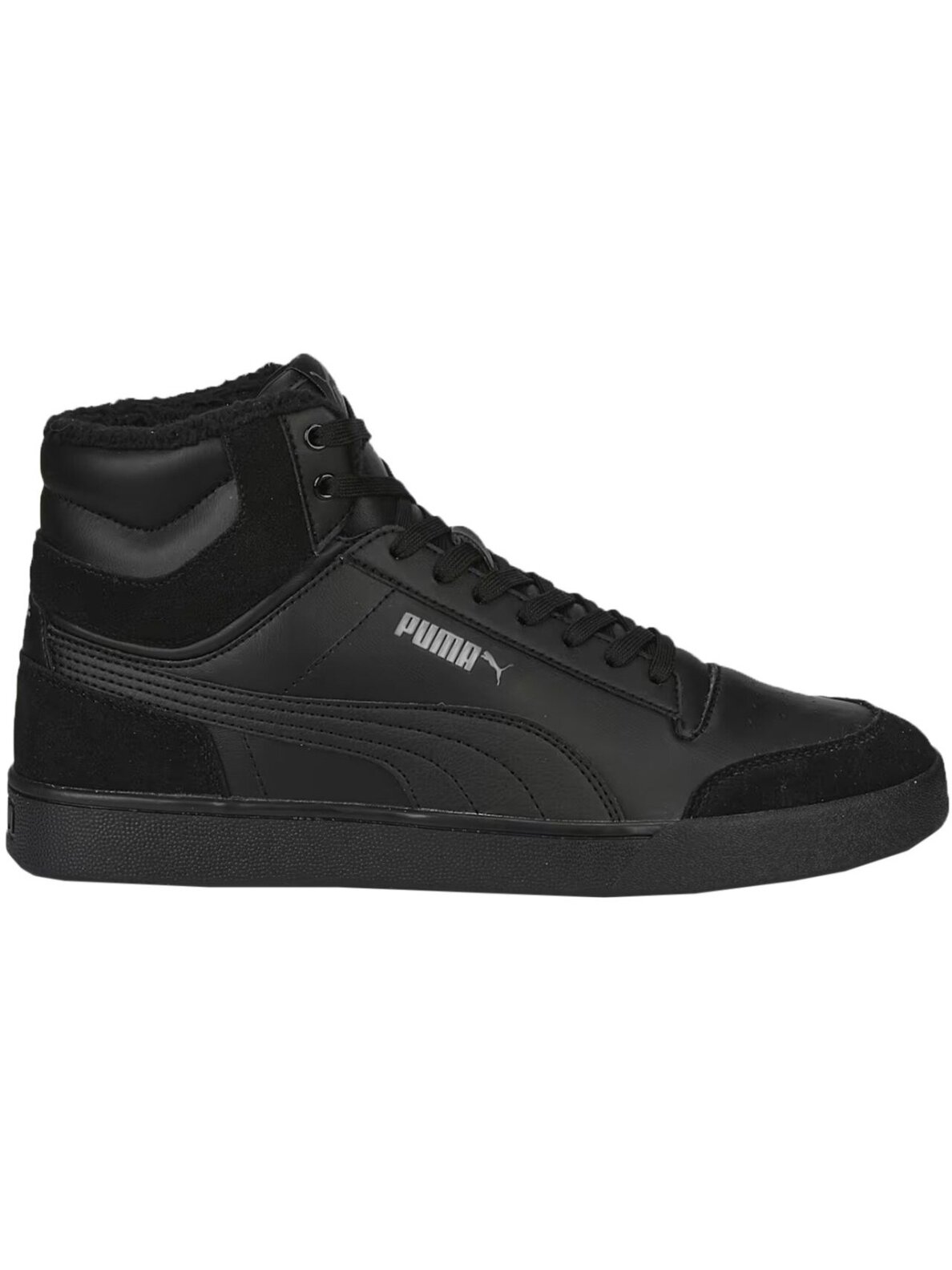Puma Shuffle Mid Fur vyriški batai juodi 387609 01 Puma Shuffle Mid Fur vyriški batai juodi 387609 01