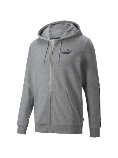 Puma ESS+ Tape Full-Zip Hoodie TR vyriškas džemperis pilkas 848768 03
