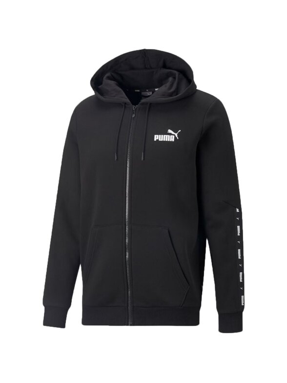Puma ESS+ Tape Full-Zip Hoodie FL vyriškas džemperis juodas 670270 01