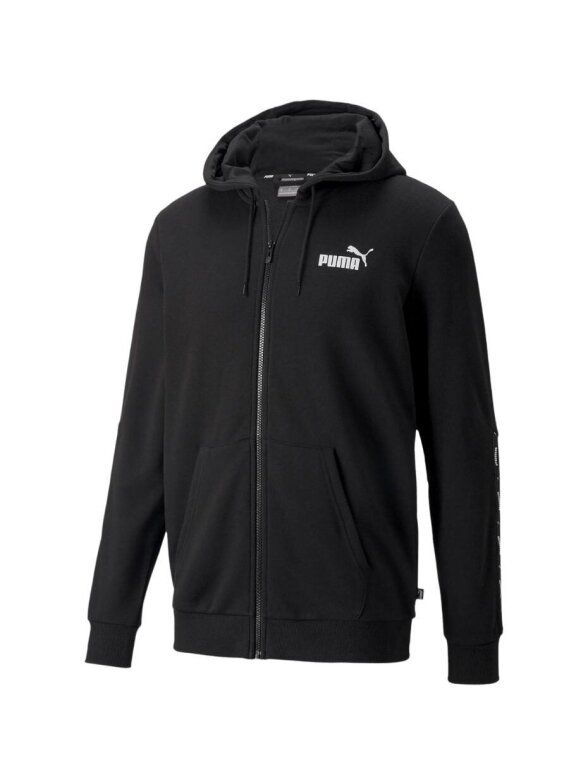 Puma ESS+ Tape Full-Zip Hoodie TR vyriškas džemperis juodas 848768 01 Puma ESS+ Tape Full-Zip Hoodie TR vyriškas džemperis juodas 848768 01