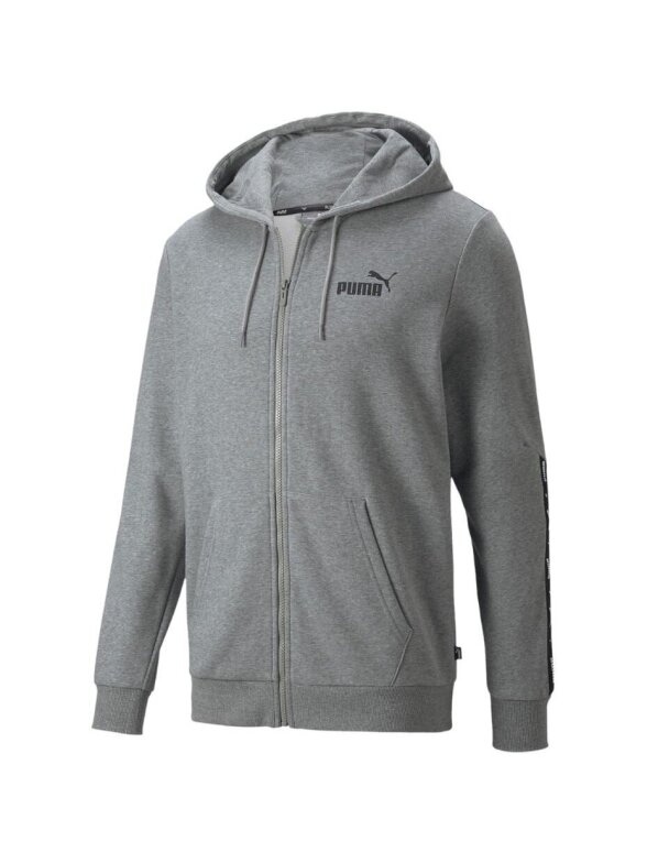 Puma ESS+ Tape Full-Zip Hoodie TR vyriškas džemperis pilkas 848768 03 1 Puma ESS+ Tape Full-Zip Hoodie TR vyriškas džemperis pilkas 848768 03 1