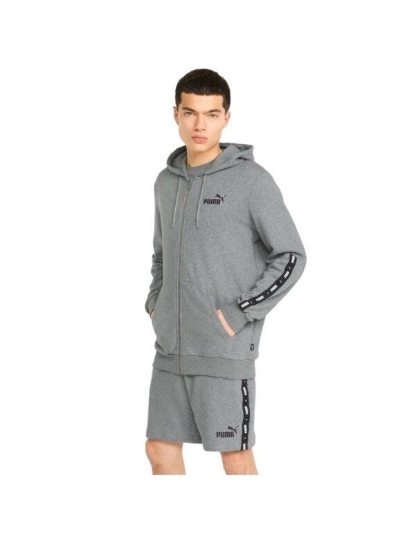 Puma ESS+ Tape Full-Zip Hoodie TR vyriškas džemperis pilkas 848768 03 3 Puma ESS+ Tape Full-Zip Hoodie TR vyriškas džemperis pilkas 848768 03 3