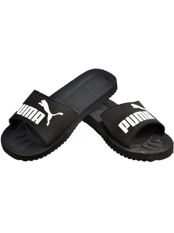 Puma Purecat juodos ir baltos šlepetės 360262 01 3